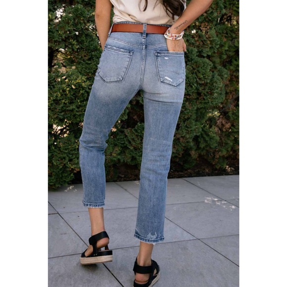 CLEARANCE Savannah High Rise Distress Straight Jeans - Picture 3 of 6